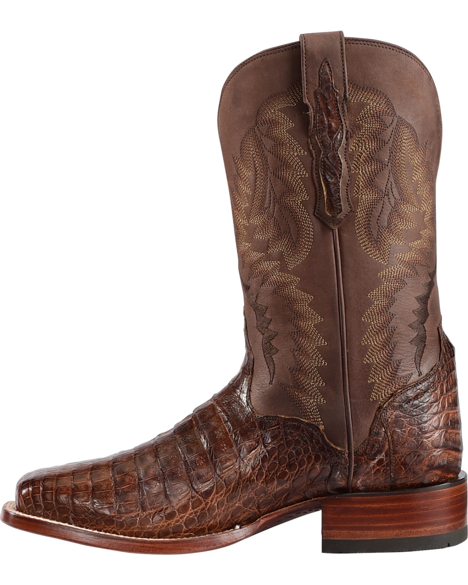 El Dorado Men's Handmade Caiman Belly Stockman Boots - Broad Square Toe - Image 3