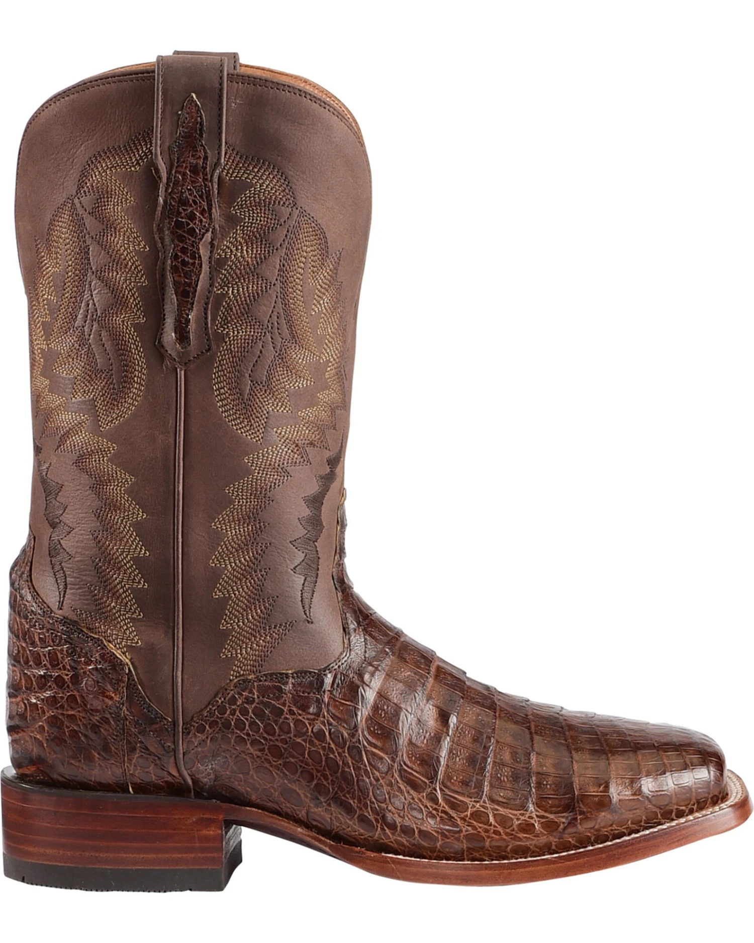 El Dorado Men's Handmade Caiman Belly Stockman Boots - Broad Square Toe - Image 2