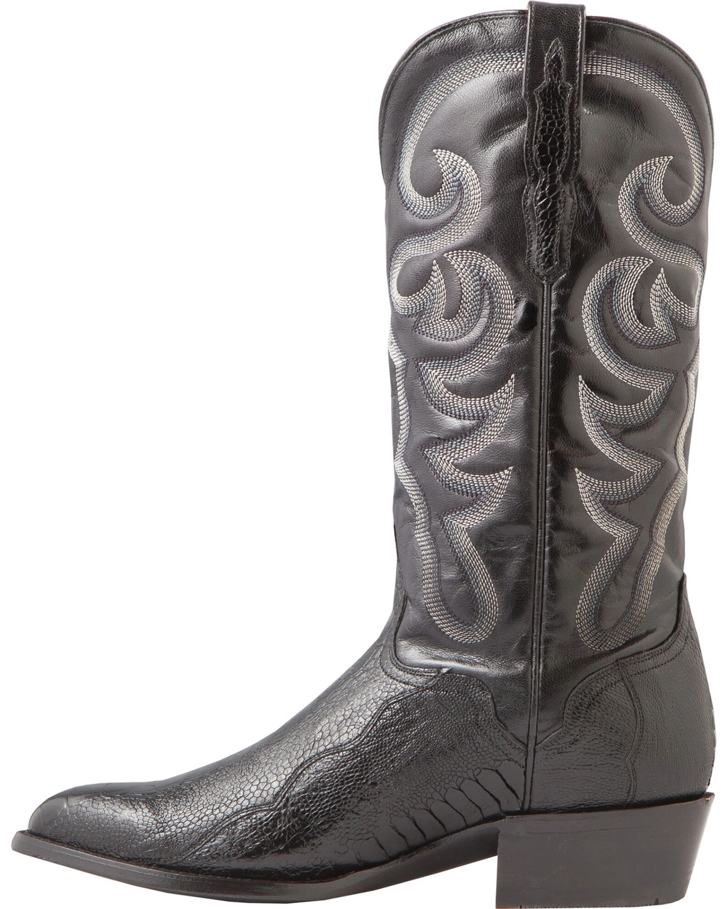 El Dorado Men's Handmade Ostrich Leg Western Boots - Medium Toe - Image 3
