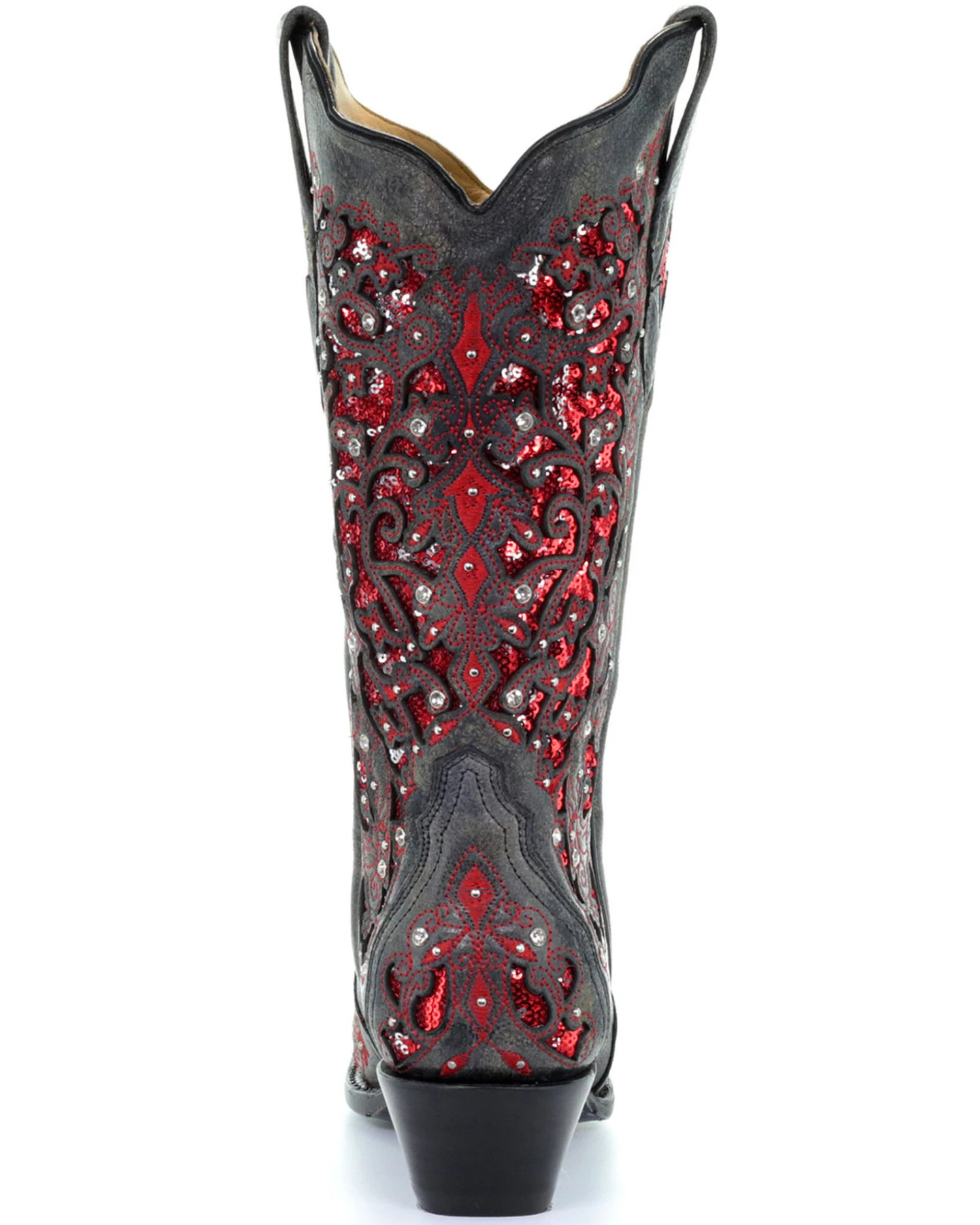 Corral Women's Crystal And Red Sequin Inlay Western Boots - Snip Toe - Image 5