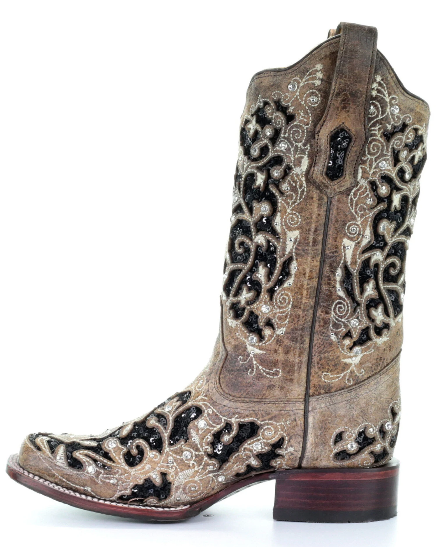 Corral Women's Sequin Inlay Western Boots - Square Toe - Image 3