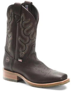 Double H Men's Dark Brown Elk Western Boots - Broad Square Toe