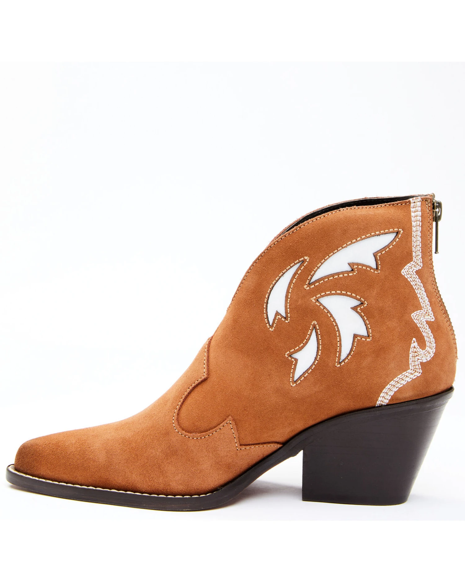 Dan Post Women's Embroidered Inlay Suede Fashion Booties - Pointed Toe - Image 4
