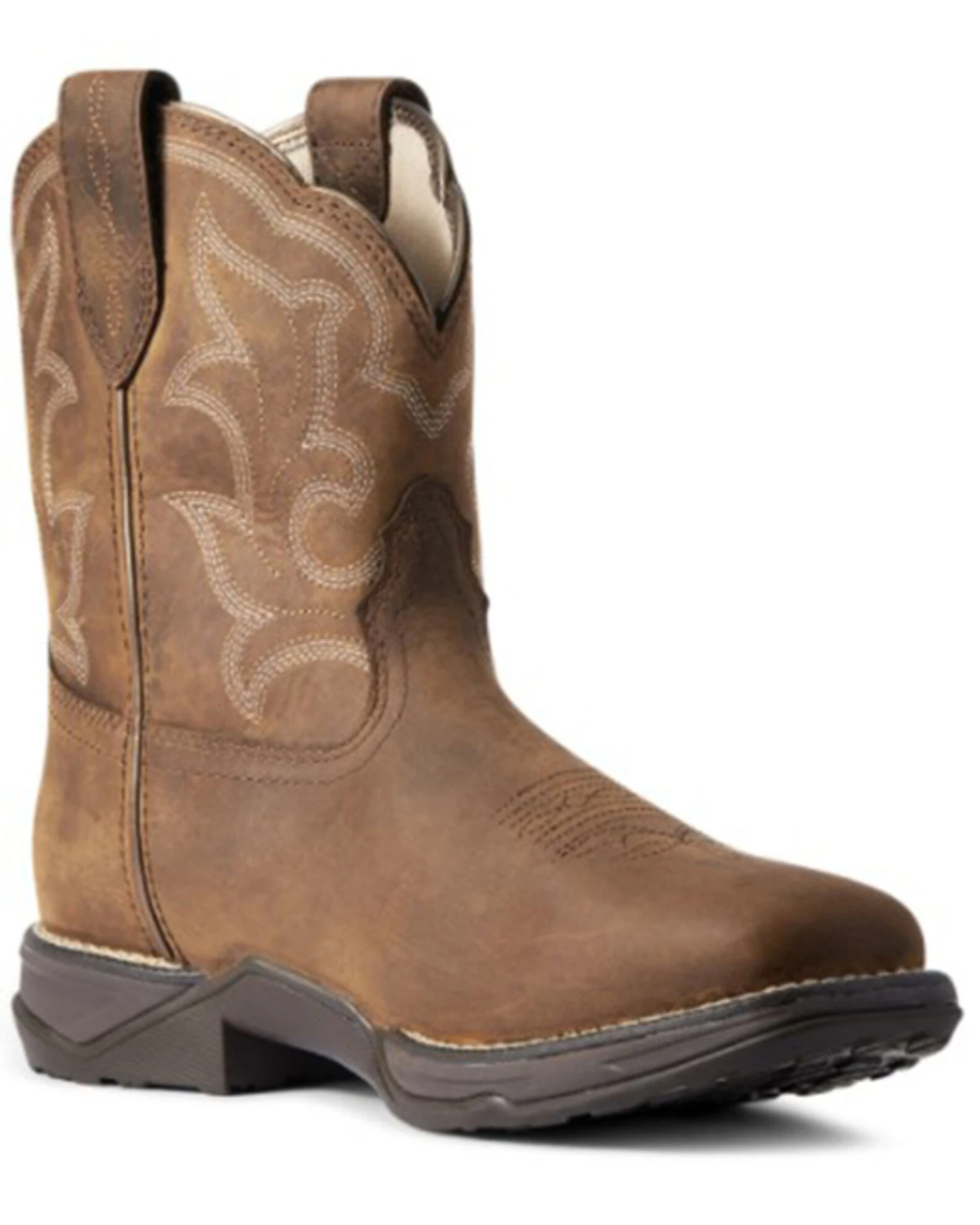 Ariat Women's Distressed Brown Anthem Shortie II H20 Full-Grain Western Boot - Square Toe