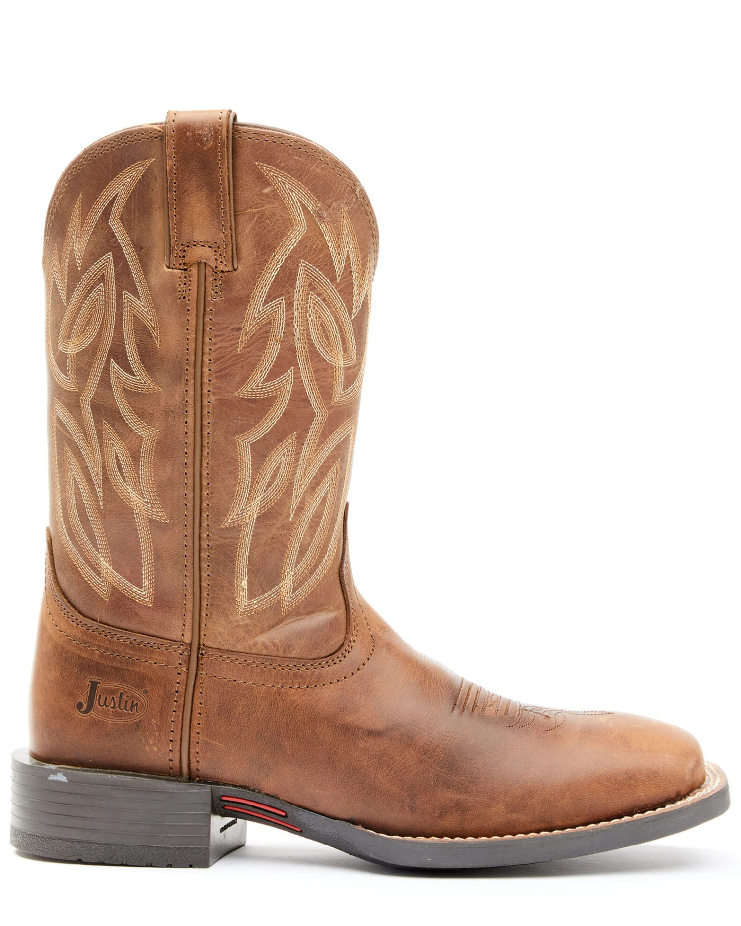 Justin Men's Dusky Brown Canter Cowhide Leather Western Boots - Broad Square Toe - Image 2