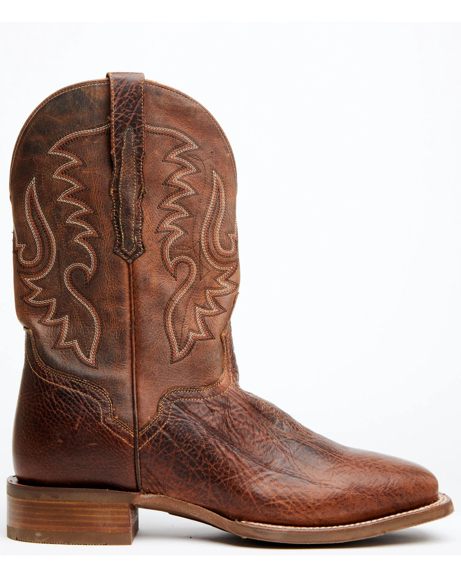 El Dorado Men's Rust Bison Western Boots - Broad Square Toe - Image 2