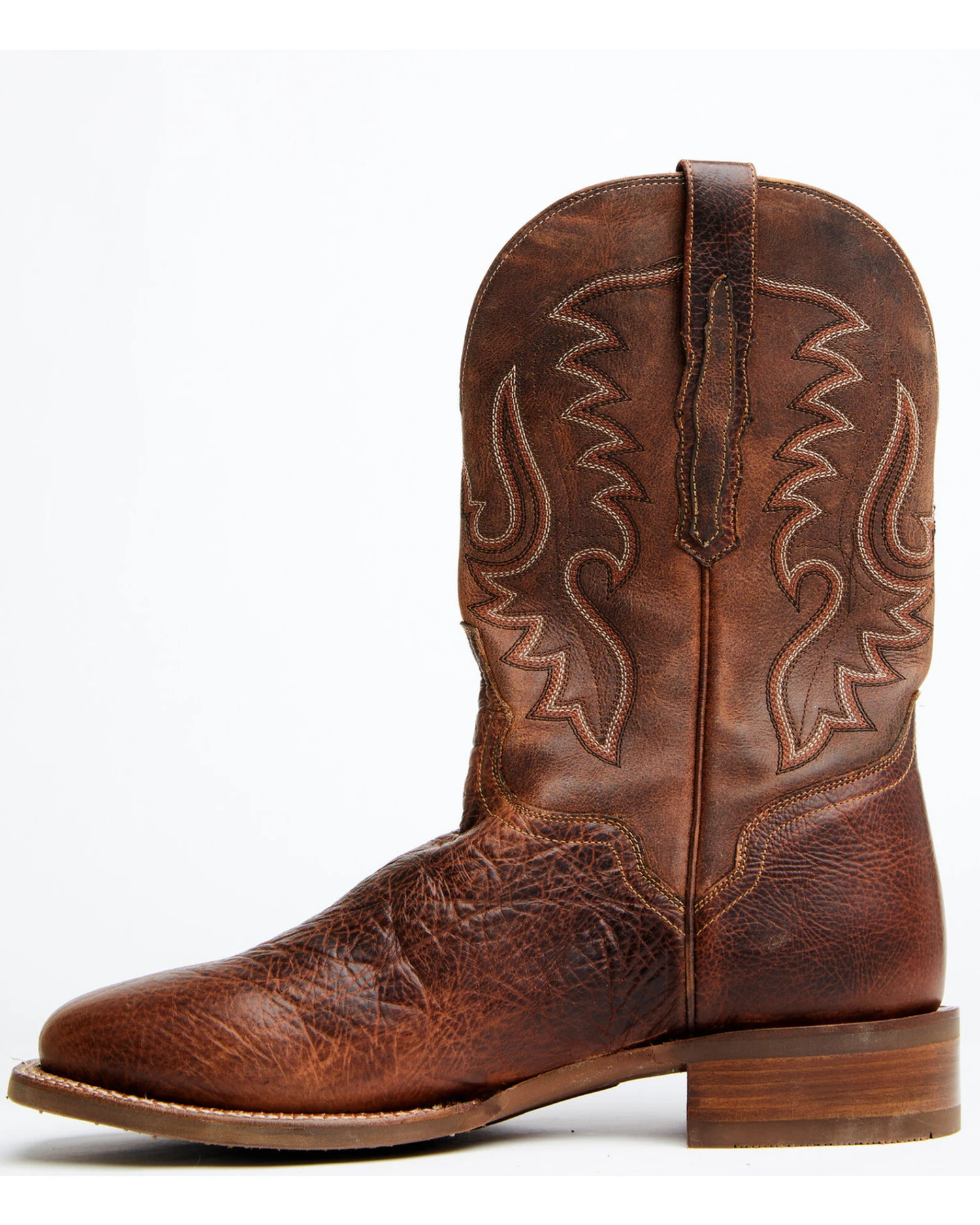 El Dorado Men's Rust Bison Western Boots - Broad Square Toe - Image 3