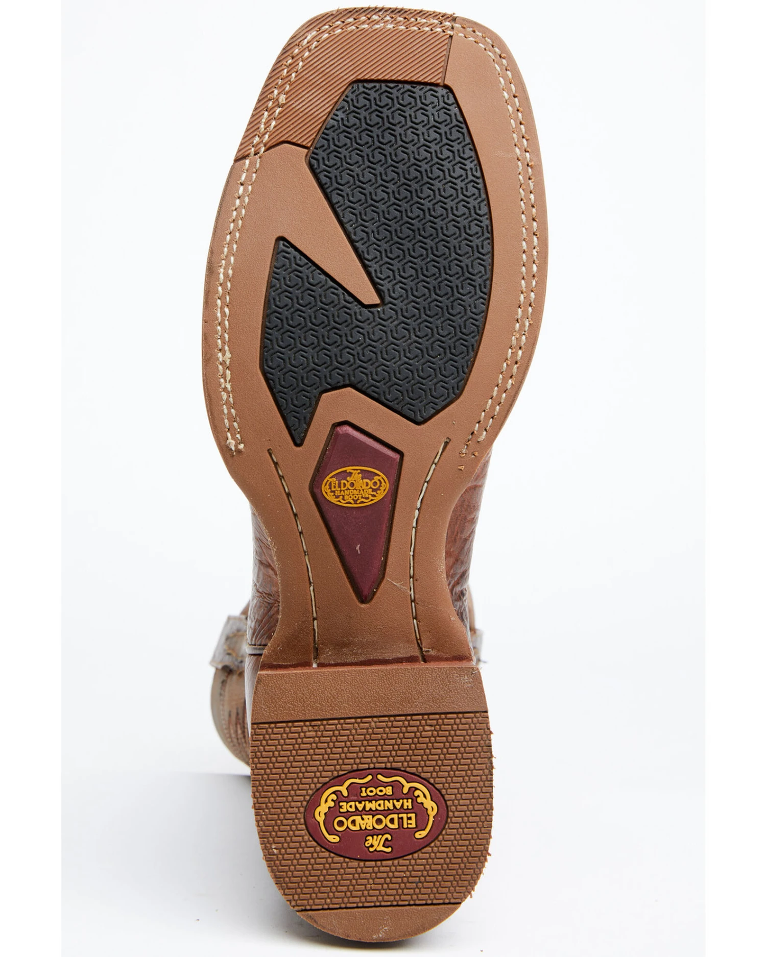 El Dorado Men's Rust Bison Western Boots - Broad Square Toe - Image 7