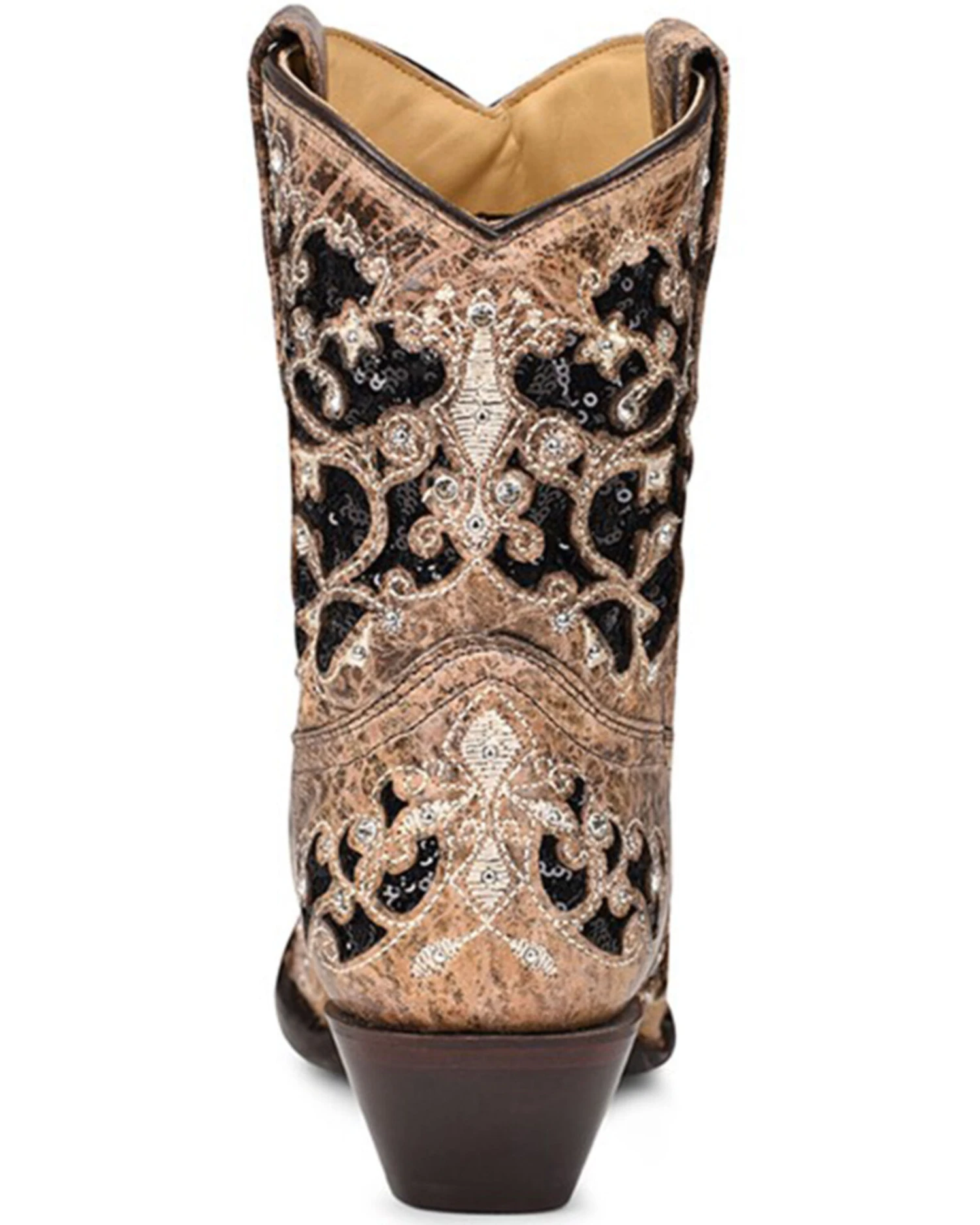Corral Women's Brown Inlay Western Booties - Snip Toe - Image 4