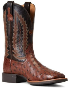 Ariat Men's Full Quill Ostrich Quantum Primo Western Boot - Broad Square Toe