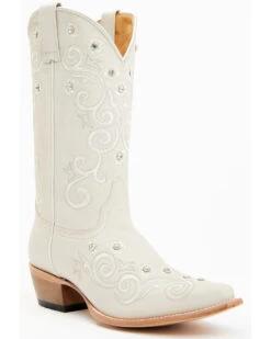 Shyanne Women's Victoria Hueso Studded Stitched Western Boots - Snip Toe 