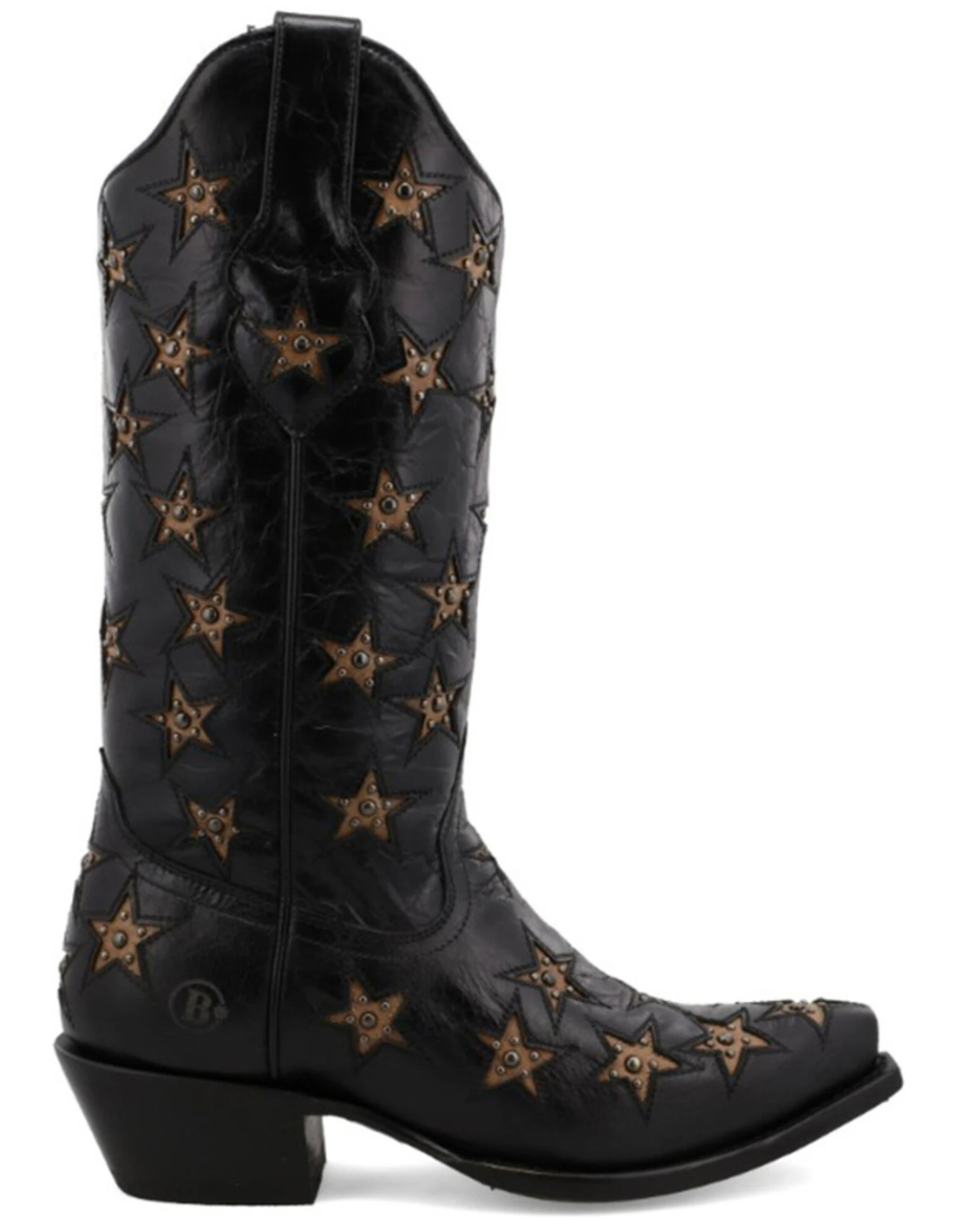 Black Star Women's Marfa Star Inlay Studded Leather Western Boot - Snip Toe - Image 2
