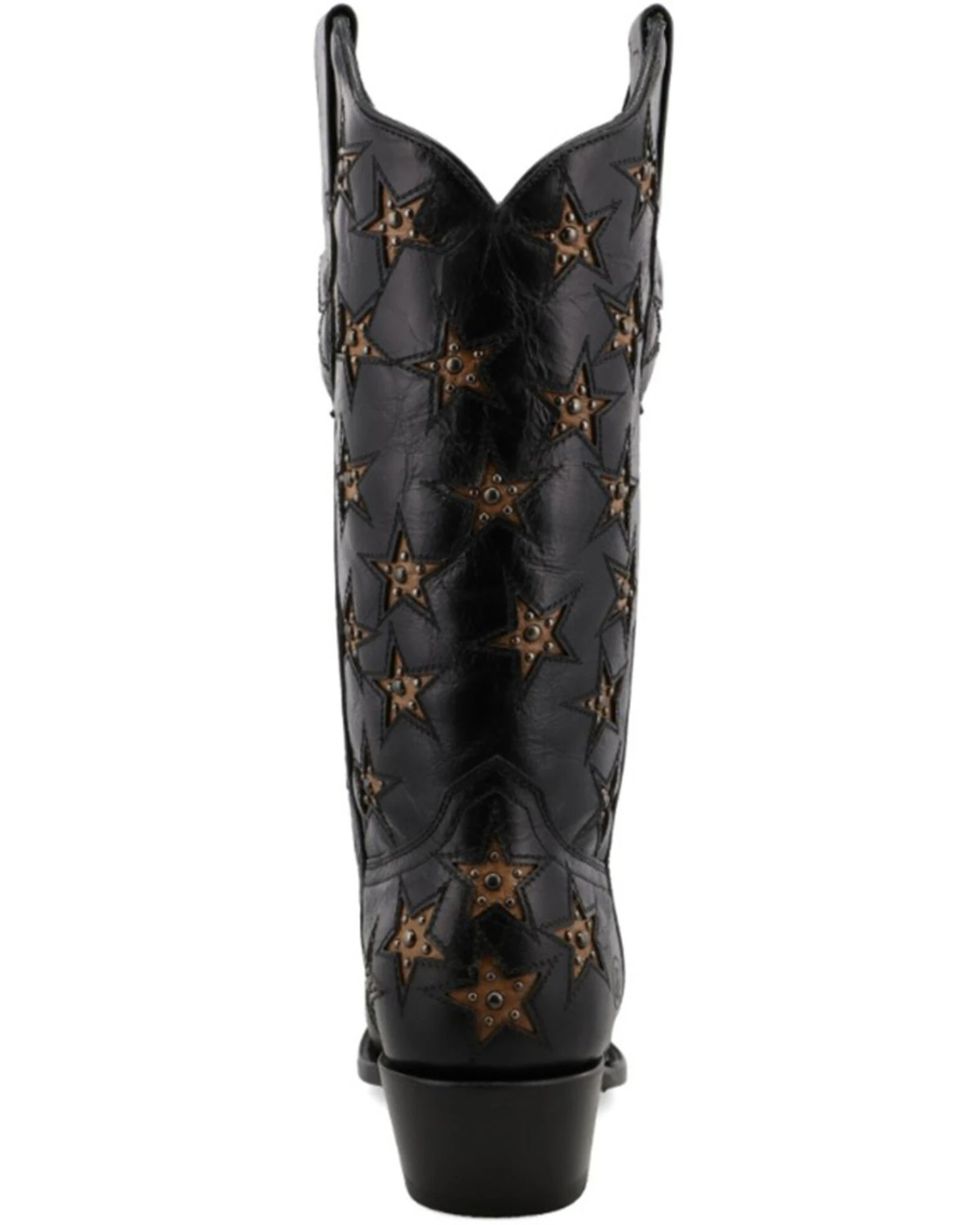 Black Star Women's Marfa Star Inlay Studded Leather Western Boot - Snip Toe - Image 5
