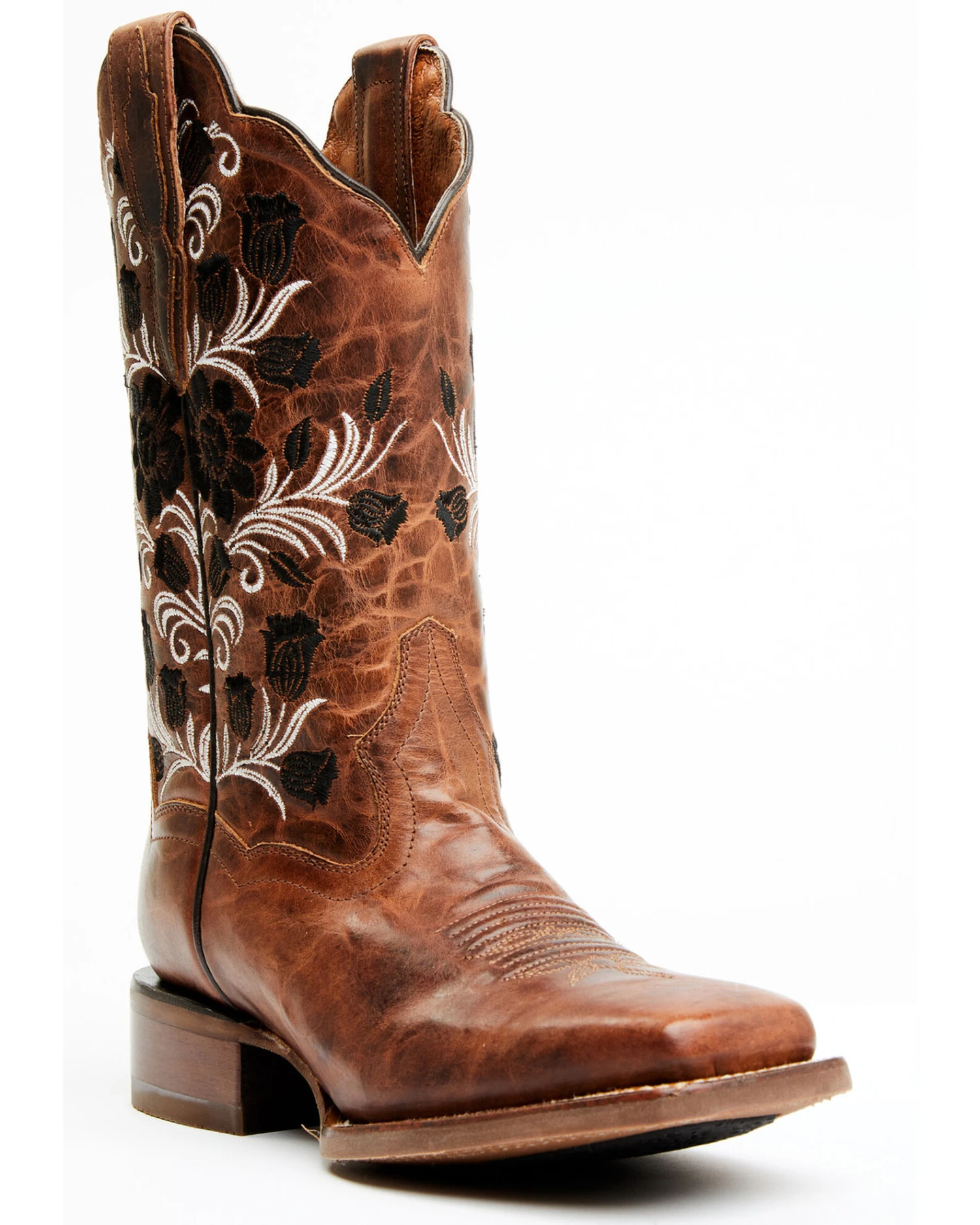 Dan Post Women's Athena Floral Embroidered Western Performance Boots - Broad Square Toe