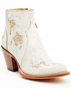 Shyanne Women's Carine Crackadela Floral Western Fashion Booties - Round ToeÂ