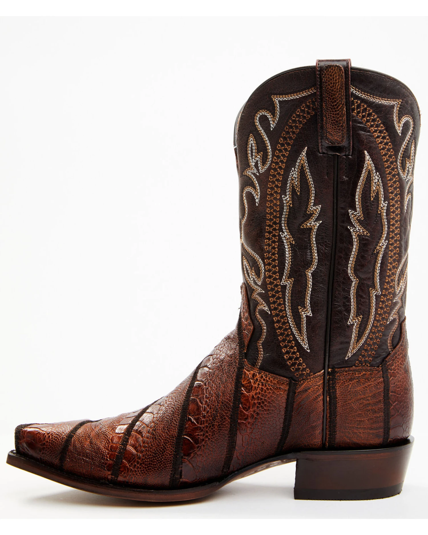 Dan Post Men's Exotic Wrapped Ostrich Leg Western Boots - Snip Toe - Image 3