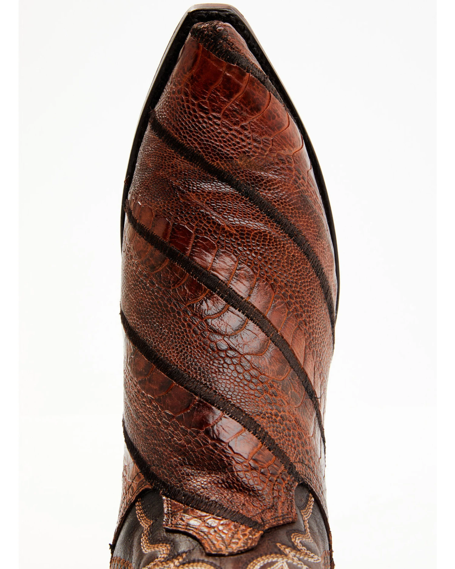 Dan Post Men's Exotic Wrapped Ostrich Leg Western Boots - Snip Toe - Image 6